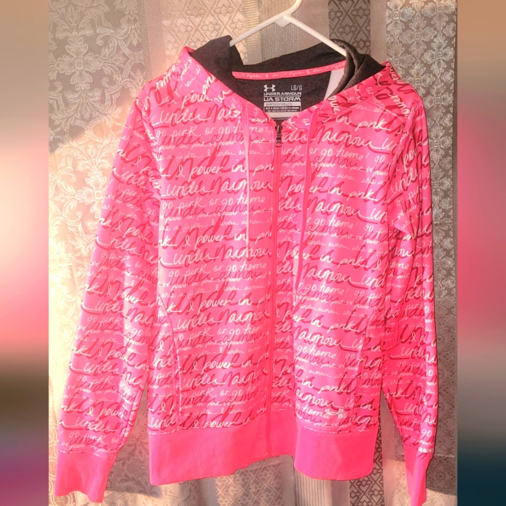 UA Women's Zip Up Hoodie- Breast Cancer Awareness